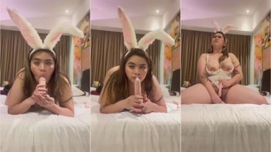 Konten Private Aviva Pake Kostum Bunny Playing Dildo 141978